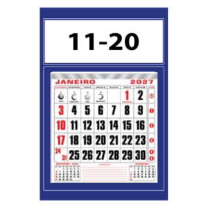 Calendário de Parede Pequeno Mensal Ref. 11