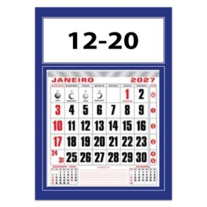 Calendário de Parede Médio Mensal Ref. 12