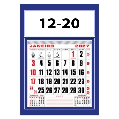 Calendário de Parede Médio Mensal Ref. 12