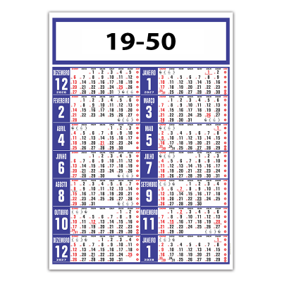 Calendário Comercial Anual  Ref. 19.50.31.01
