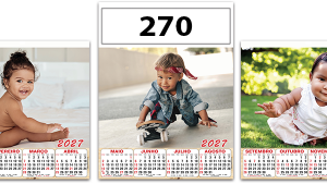 Calendário com 03 cromos  Ref. 270