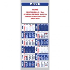 Calendário Metalizado Zamberetti Ref. 600