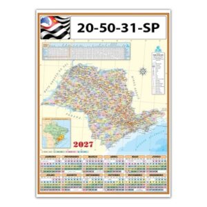 Poster Mapa Estado de São Paulo Ref. 20.50.31.SP